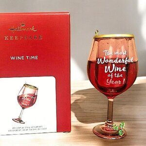 *NEW* Hallmark WINE TIME Wine Glass Christmas Ornament 2021